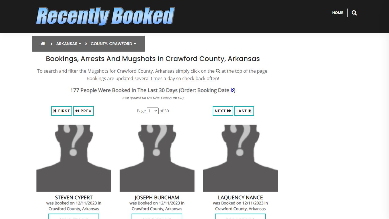 Bookings, Arrests and Mugshots in Crawford County, Arkansas